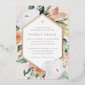 ココナッツ |砂漠のフローラバプテスマ 箔招待状 (正面)