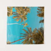 ココナツの木の低い角度の写真 タペストリー (正面(横))