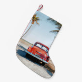 ココナツの木の横にカブトムシを再び置く スモールクリスマスストッキング (正面 (吊り時))