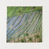 ココナツの木の間の絵画川 タペストリー (正面(横))