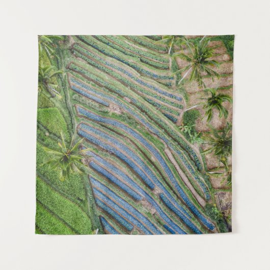 ココナツの木の間の絵画川 タペストリー (正面)