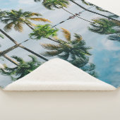 ココナツヤシの木の水反射 シェルパブランケット (3/4)