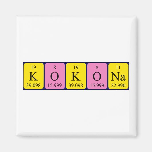 ココナ周期表名磁石 マグネット (正面)