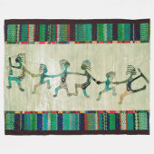 ココペリおもしろいファミリー+アイディア フリースブランケット (正面(横))