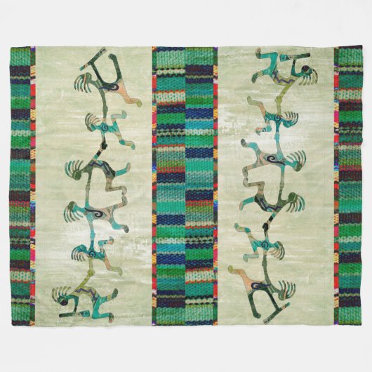 ココペリおもしろいファミリー+アイディア フリースブランケット (正面(横))