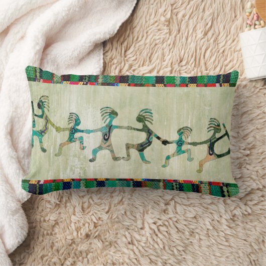 ココペリおもしろいファミリー+アイディア ランバークッション (ブランケット)