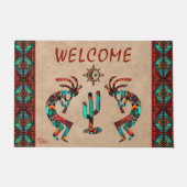 ココペリとサボスウェルカムドアマット ドアマット (正面)