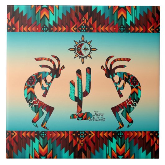 ココペリとサボテン タイル (正面)