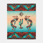 ココペリとサボテン フリースブランケット (正面)