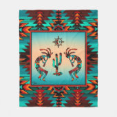 ココペリとサボテン フリースブランケット (正面)