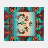 ココペリとサボテン フリースブランケット (正面(横))