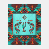 ココペリとサボテン フリースブランケット (正面)