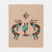 ココペリとサボテン フリースブランケット (正面)