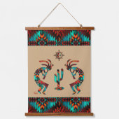 ココペリとサボテン 吊り下げ型タペストリー (正面)