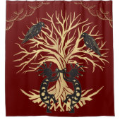 ココペリとレイヴェンスのシャワーカーテン シャワーカーテン (正面)