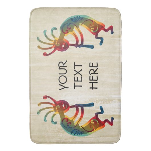 ココペリのオーナメント + あなたのアイディア バスマット (正面縦)