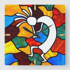 ココペリのステンドグラス スクエア壁時計