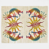 ココペリのデュオ日曜日 + あなたのアイディア フリースブランケット (正面(横))