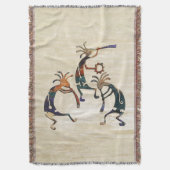 ココペリのミュージシャンのトリオ + あなたのアイディア スローブランケット (正面縦)