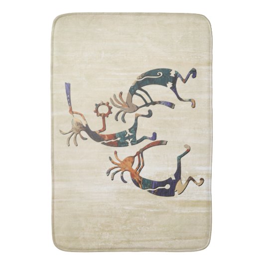 ココペリのミュージシャンのトリオ + あなたのアイディア バスマット (正面縦)