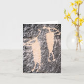 ココペリの岩石彫刻のモアブユタのメッセージカード カード (黄色い花)