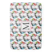 ココペリカラフルハートパターン及びモノグラム バスマット (正面縦)