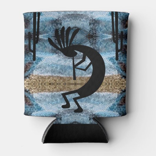 ココペリサウスウェスト砂漠モザイクブルー 缶クーラー (正面)