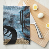 ココペリサウスウエストデザートブルーモザイク キッチンタオル (四つ折り)