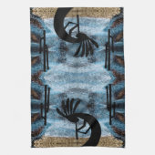 ココペリサウスウエストデザートブルーモザイク キッチンタオル (縦)