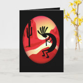 ココペリサンセットブラックグリーティングカード カード (黄色い花)