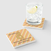 ココペリシンボルフルート奏者(オレンジ色ストライプ) ストーンコースター (横)