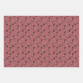 ココペリトリックスターパターンブルゴーニュ ラッピングペーパーシート (正面)