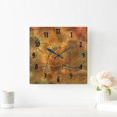 ココペリロックアート スクエア壁時計 (ホーム)