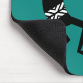 ココペリ南西ティール（緑がかった色）デザイン マウスパッド (コーナー)