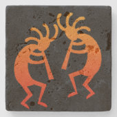 ココペリ南西素朴デザイントラバーチン ストーンコースター (正面)