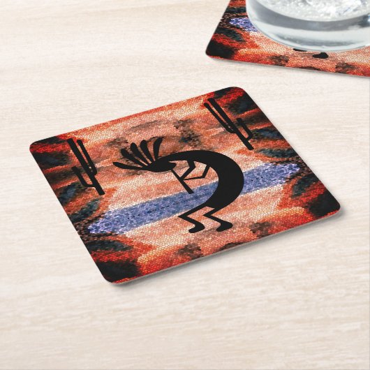 ココペリ南西部の砂漠の風景 スクエアペーパーコースター (アングル)