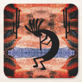 ココペリ南西部の砂漠の風景 スクエアペーパーコースター (正面)