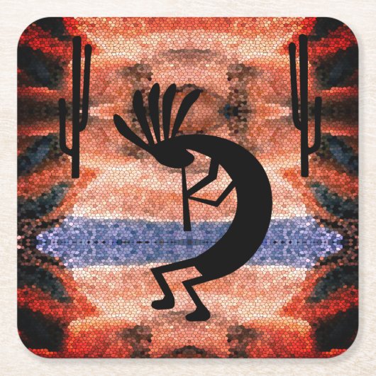 ココペリ南西部の砂漠の風景 スクエアペーパーコースター (正面)