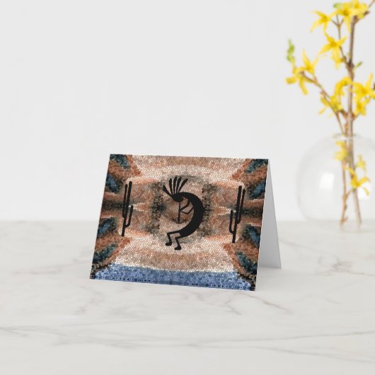 ココペリ南西部の砂漠モザイクの挨拶 カード (黄色い花)