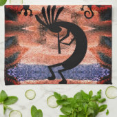 ココペリ南西部デザートサンセット2モザイク キッチンタオル (折り畳み)