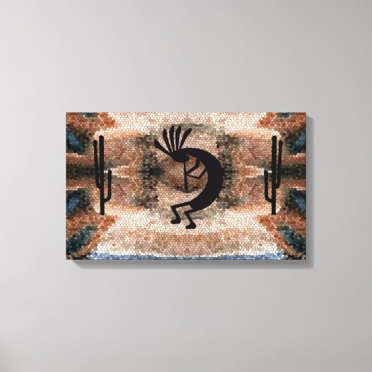 ココペリ南西部デザートモザイク19.5 x 12 キャンバスプリント (正面)