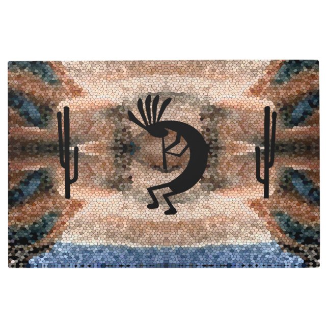 ココペリ南西部デザートモザイク36 x 24 メタルプリント (正面)