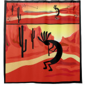 ココペリ夕日の砂漠の風景シャワーカーテン シャワーカーテン (正面)