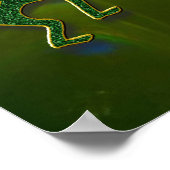 ココペリ抽象芸術イン緑 ポスター (角)