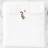 ココペリ日曜日および鳥 ラウンドシール (バッグ)