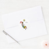 ココペリ日曜日および鳥 ラウンドシール (封筒)