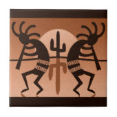 ココペリ砂漠太陽サボテン南西セラミックタイル タイル (正面)