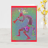 ココペリ神秘的なRED-REDのボーダー カード (黄色い花)