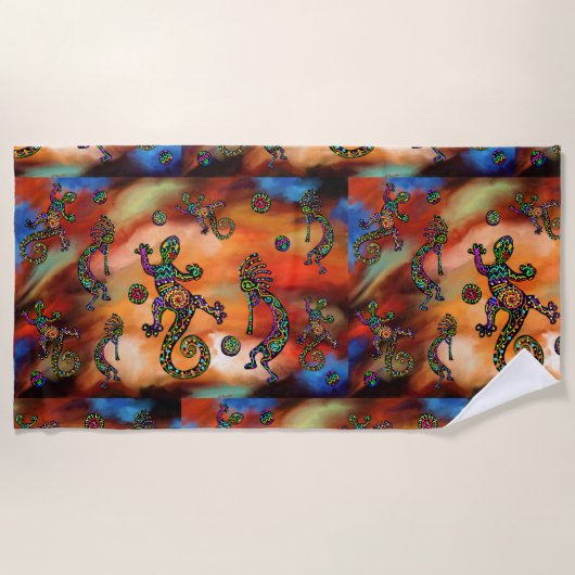 ココペリ芸術 ビーチタオル (正面)