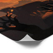 ココペリ遊の砂漠の岩場のフルート ポスター (角)